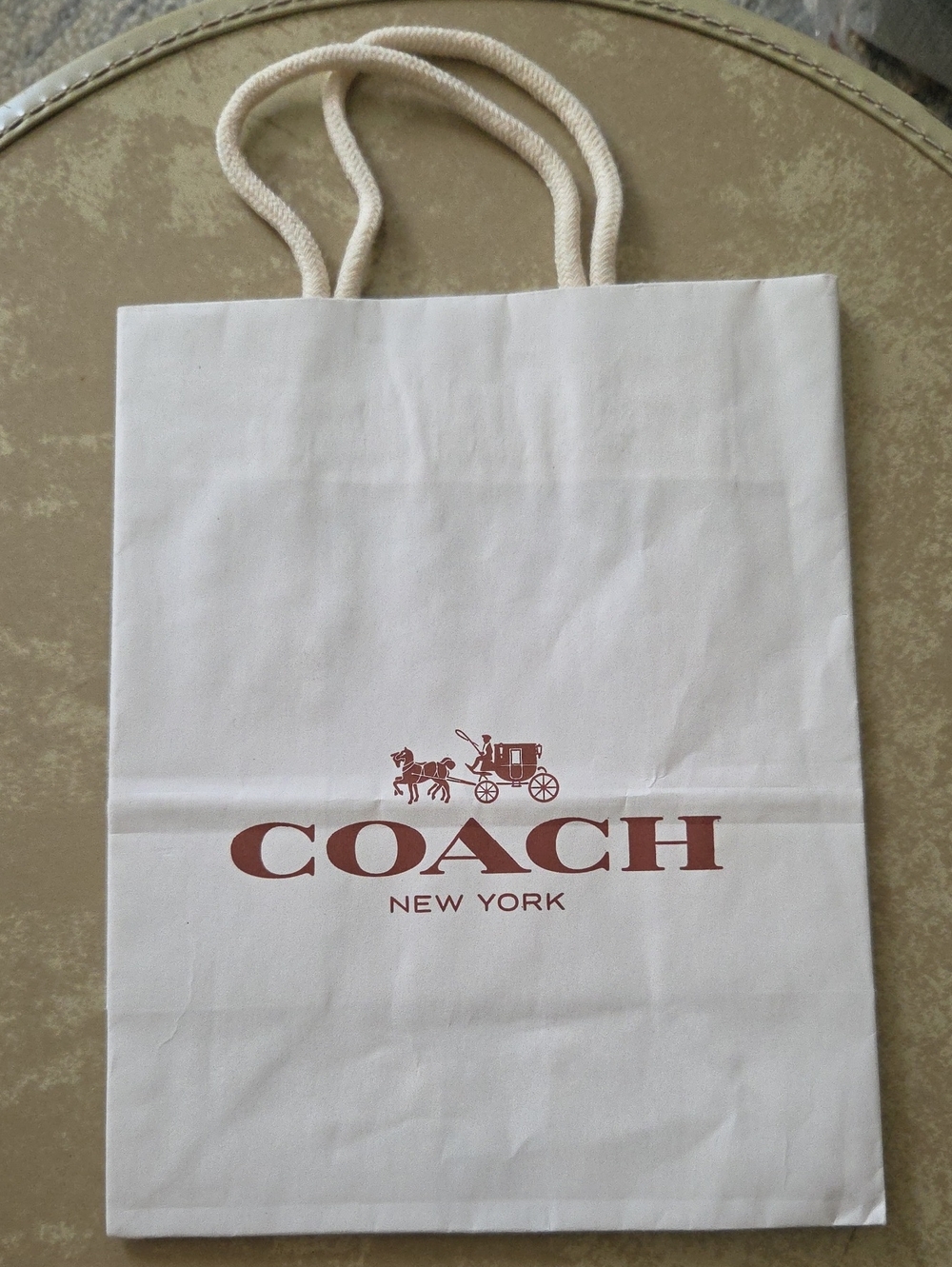 Coach White Paper Shopping Bag